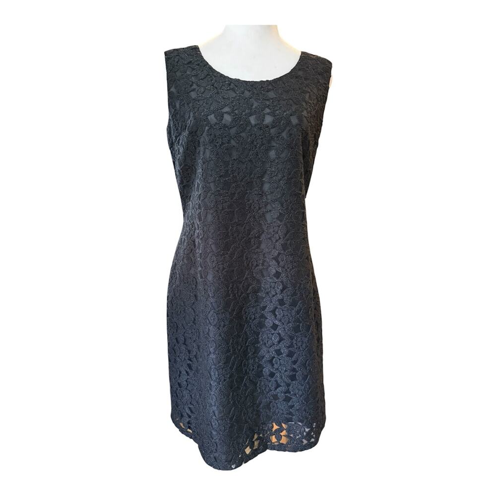 A.K.A. Eddie Bauer Women's Black Lace Lined Dress - Size 6